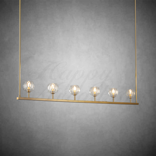 xinyue Bola De Clear Cristal Linear Chandelier 48"