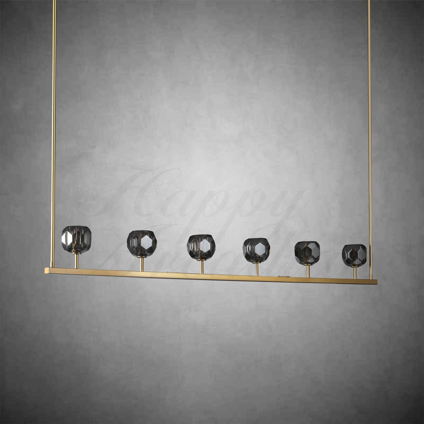 xinyue Bola De Smoke Glass Linear Chandelier 48" for Living room