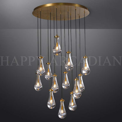 xinyue Lighting  Curstomized Raindrop Glass Round Chandelier 24” 10-lights