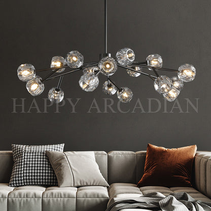 XINYUE Bola De Clear Crystal Round Chandelier 48"