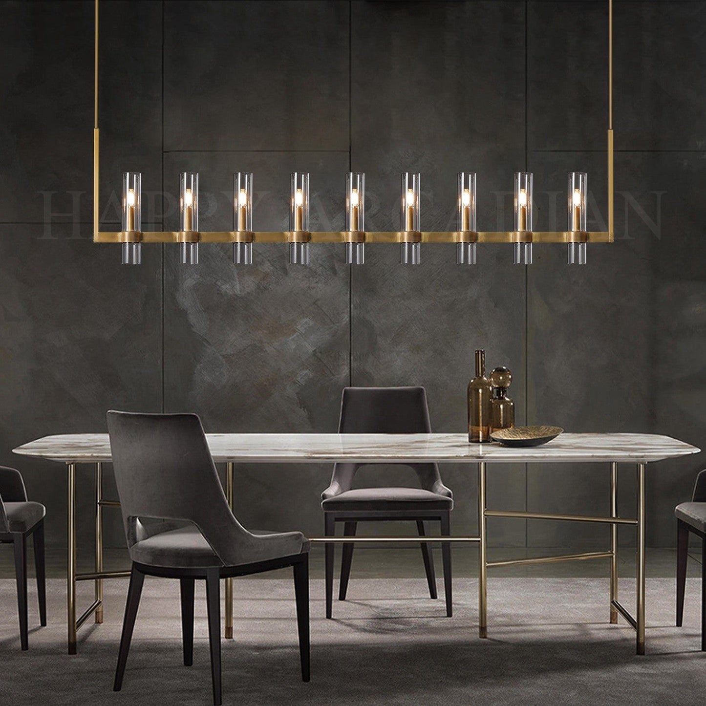 xinyue Lighting Rebecca Linear Chandelier Modern 71", 9-Light