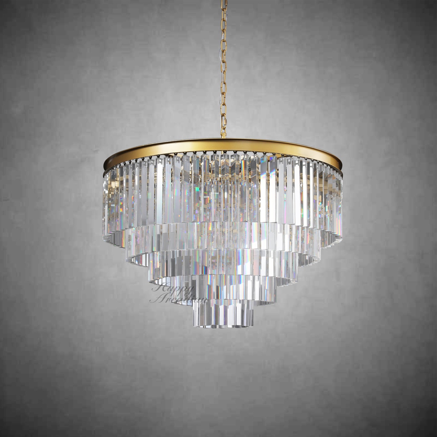 Zestra 3-Layer Crystal Round Chandelier