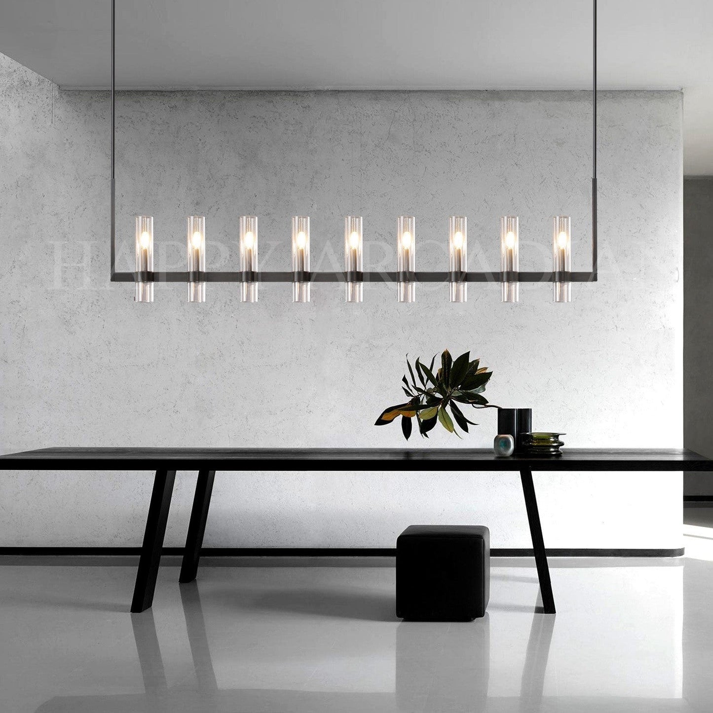 xinyue Lighting Rebecca Linear Chandelier Modern 71", 9-Light