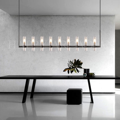 xinyue Lighting Rebecca Linear Chandelier Modern 71", 9-Light