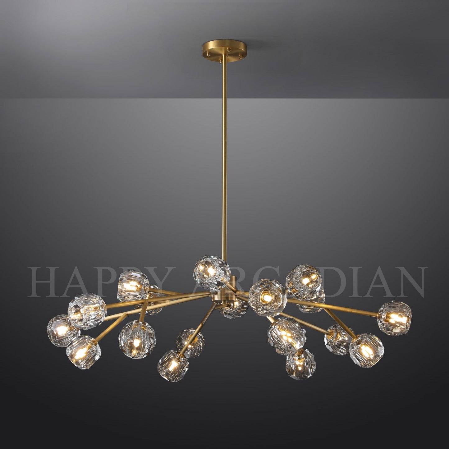 XINYUE Bola De Clear Crystal Round Chandelier 48"