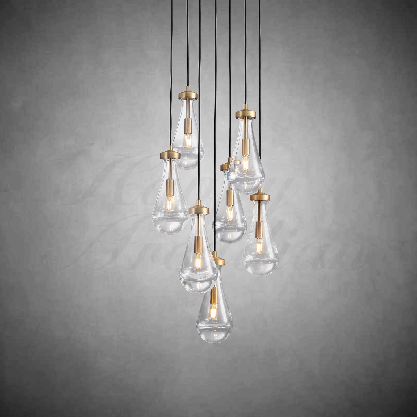 xinyue Lighting  Raindrop Glass Round Chandelier 18"