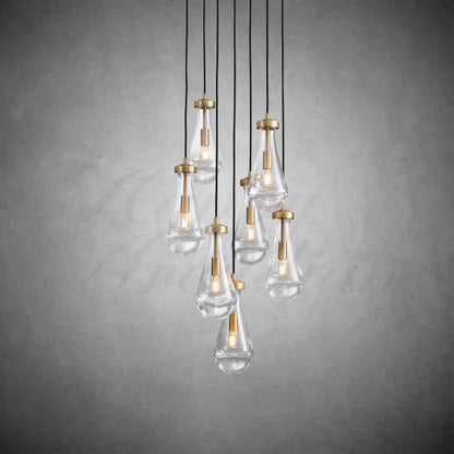 xinyue Lighting  Raindrop Glass Round Chandelier 18"