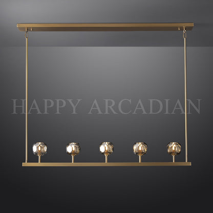 xinyue Bola De Smoke Glass Linear Chandelier 48" for Living room