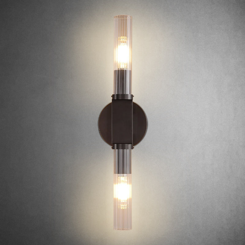 HA Candlestick Glass Wall Sconce for Bedroom