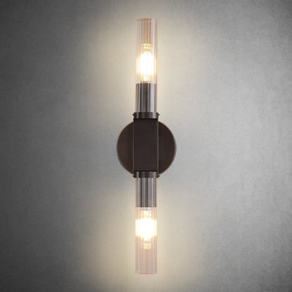 HA Candlestick Glass Wall Sconce for Bedroom