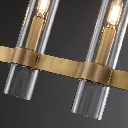xinyue Lighting Rebecca Linear Chandelier Modern 71", 9-Light