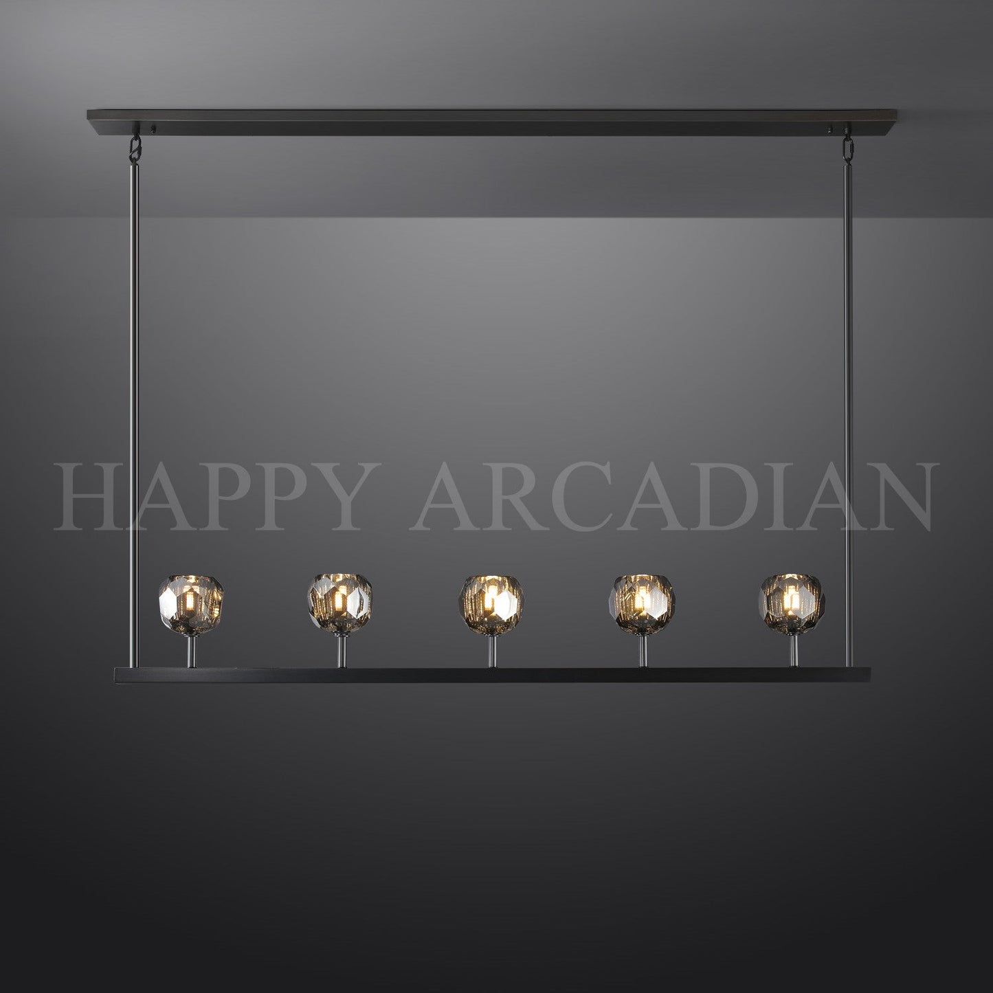 xinyue Bola De Smoke Glass Linear Chandelier 48" for Living room