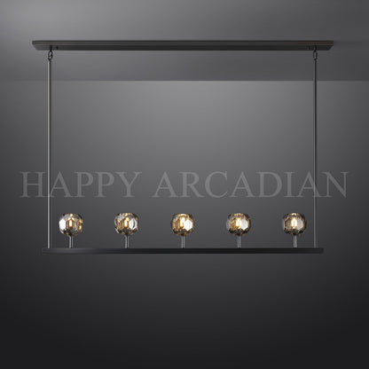 xinyue Bola De Smoke Glass Linear Chandelier 48" for Living room