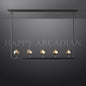 xinyue Bola De Smoke Glass Linear Chandelier 48" for Living room