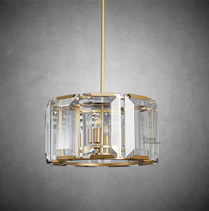 xinyue Lighting Crystal Round Chandelier for Living Room Bedroom Dining Room