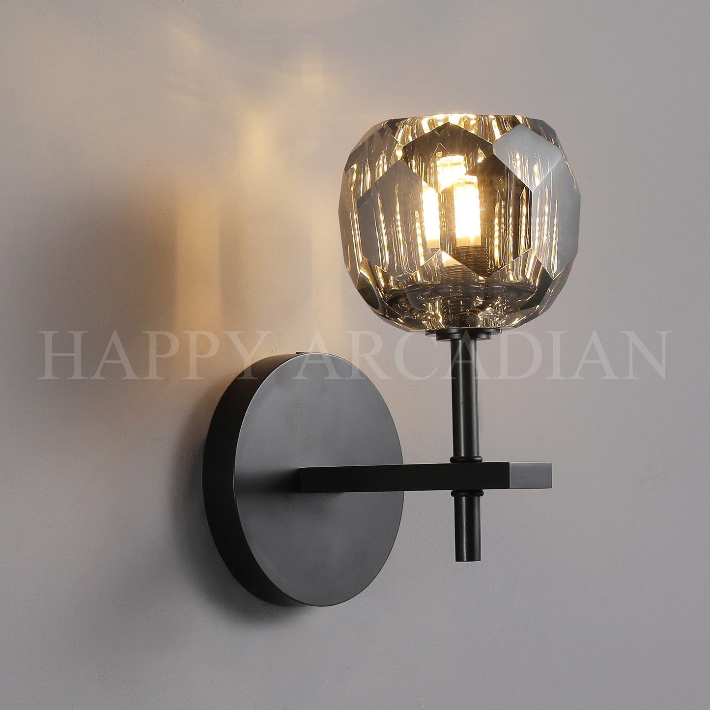 xinyue Lighting Bola De Short Style Smoke Crystal Wall Sconces