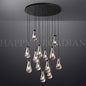 xinyue Raindrop Glass Round Chandelier 36"