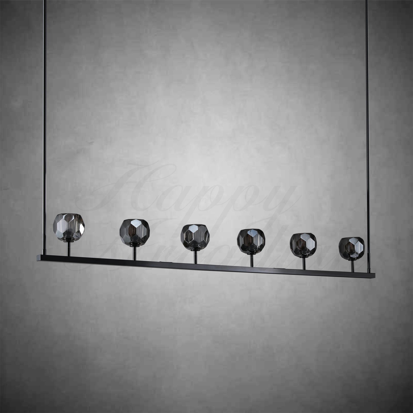 xinyue Bola De Smoke Glass Linear Chandelier 48" for Living room