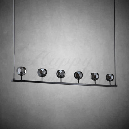 xinyue Bola De Smoke Glass Linear Chandelier 48" for Living room