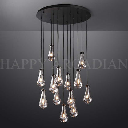 xinyue Lighting  Curstomized Raindrop Glass Round Chandelier 24” 10-lights