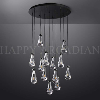 xinyue Lighting Raindrop Round Chandelier Glass Chandelier 36",13-Lights