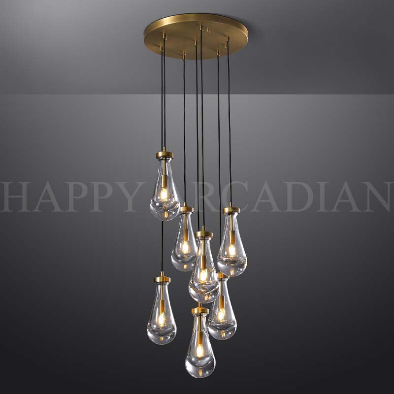 xinyue Lighting Raindrop Round Chandelier  18",7-Lights