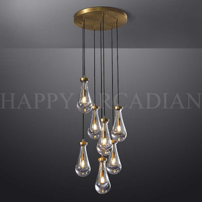 xinyue Lighting Raindrop Round Chandelier  18",7-Lights