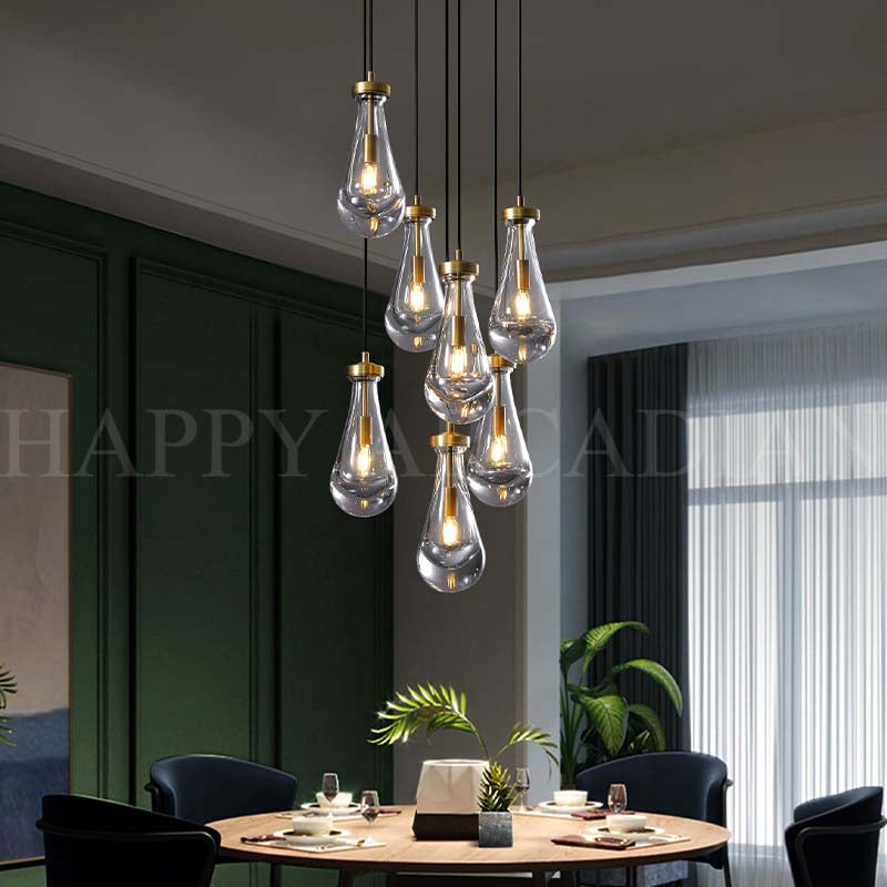 xinyue Lighting Raindrop Round Chandelier  18",7-Lights