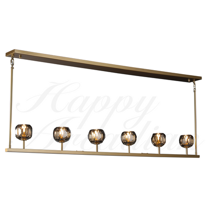 xinyue Bola De Smoke Glass Linear Chandelier 48" for Living room