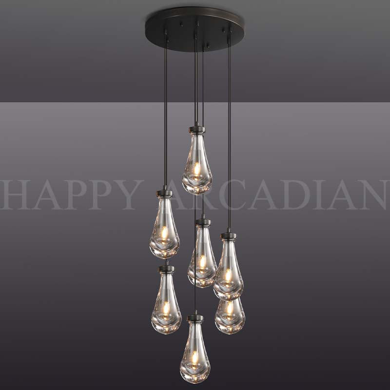 xinyue Lighting Raindrop Round Chandelier  18",7-Lights