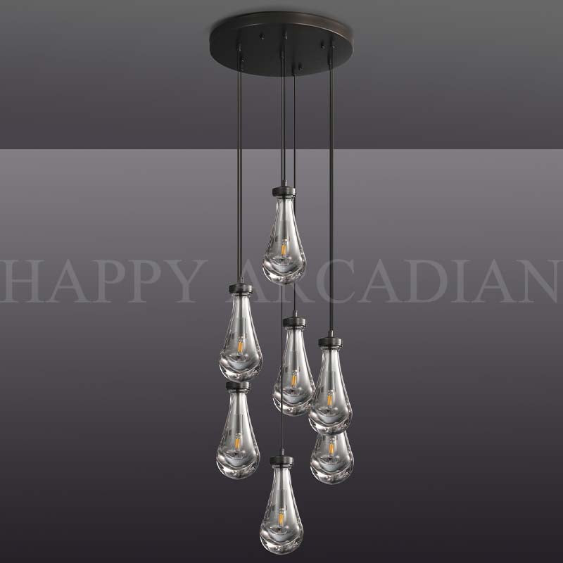 xinyue Lighting Raindrop Round Chandelier  18",7-Lights