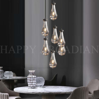 xinyue Lighting Raindrop Round Chandelier  18",7-Lights