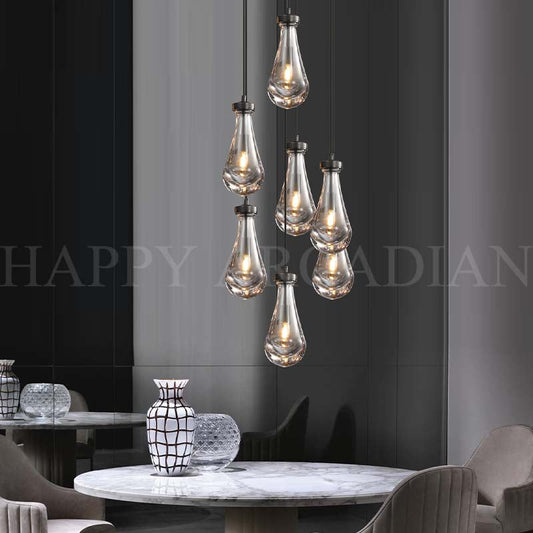 xinyue Lighting Raindrop Round Chandelier  18",7-Lights