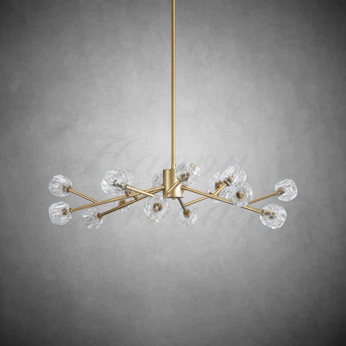 XINYUE Bola De Clear Crystal Round Chandelier 48"