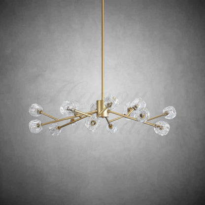 XINYUE Bola De Clear Crystal Round Chandelier 48"