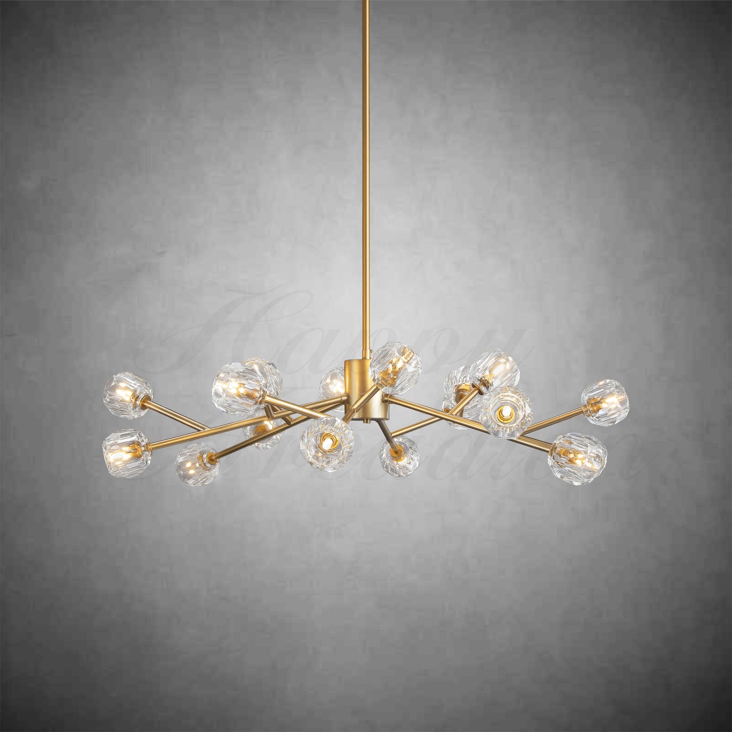 XINYUE Bola De Clear Crystal Round Chandelier 48"