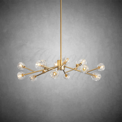 XINYUE Bola De Clear Crystal Round Chandelier 48"