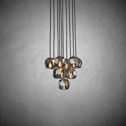 XINYUE Bola De Smoke Crystal Round Cluster Chandelier 14"