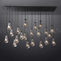 xinyue Raindrop Glass Linear Chandelier 72"