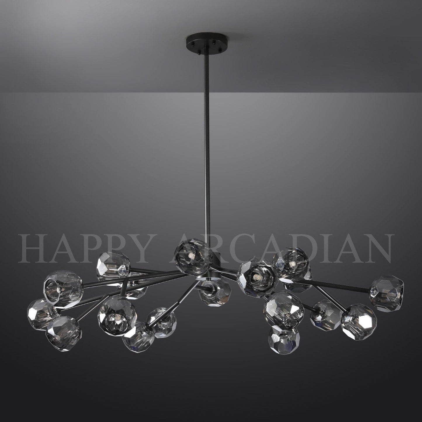 xinyue Lighting  Bola De Smoke Crystal Round Chandelier 48"