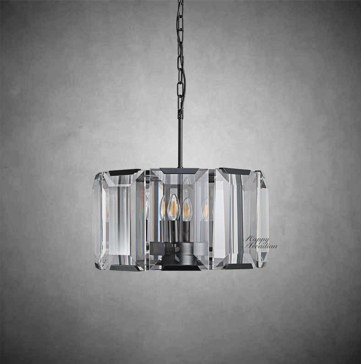 xinyue Lighting Crystal Round Chandelier for Living Room Bedroom Dining Room