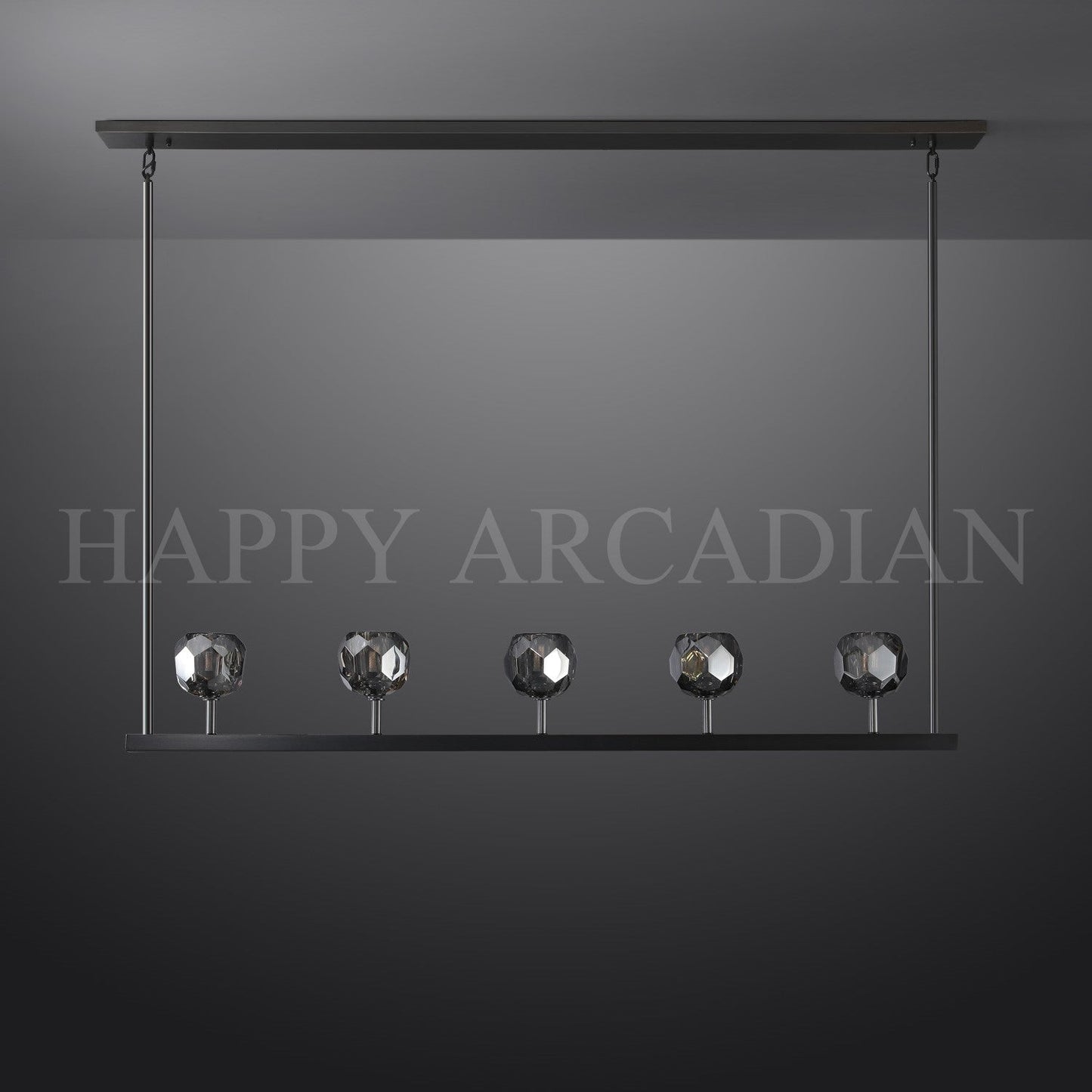 xinyue Bola De Smoke Glass Linear Chandelier 48" for Living room
