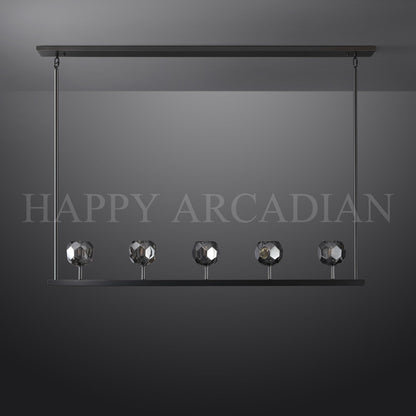 xinyue Bola De Smoke Glass Linear Chandelier 48" for Living room