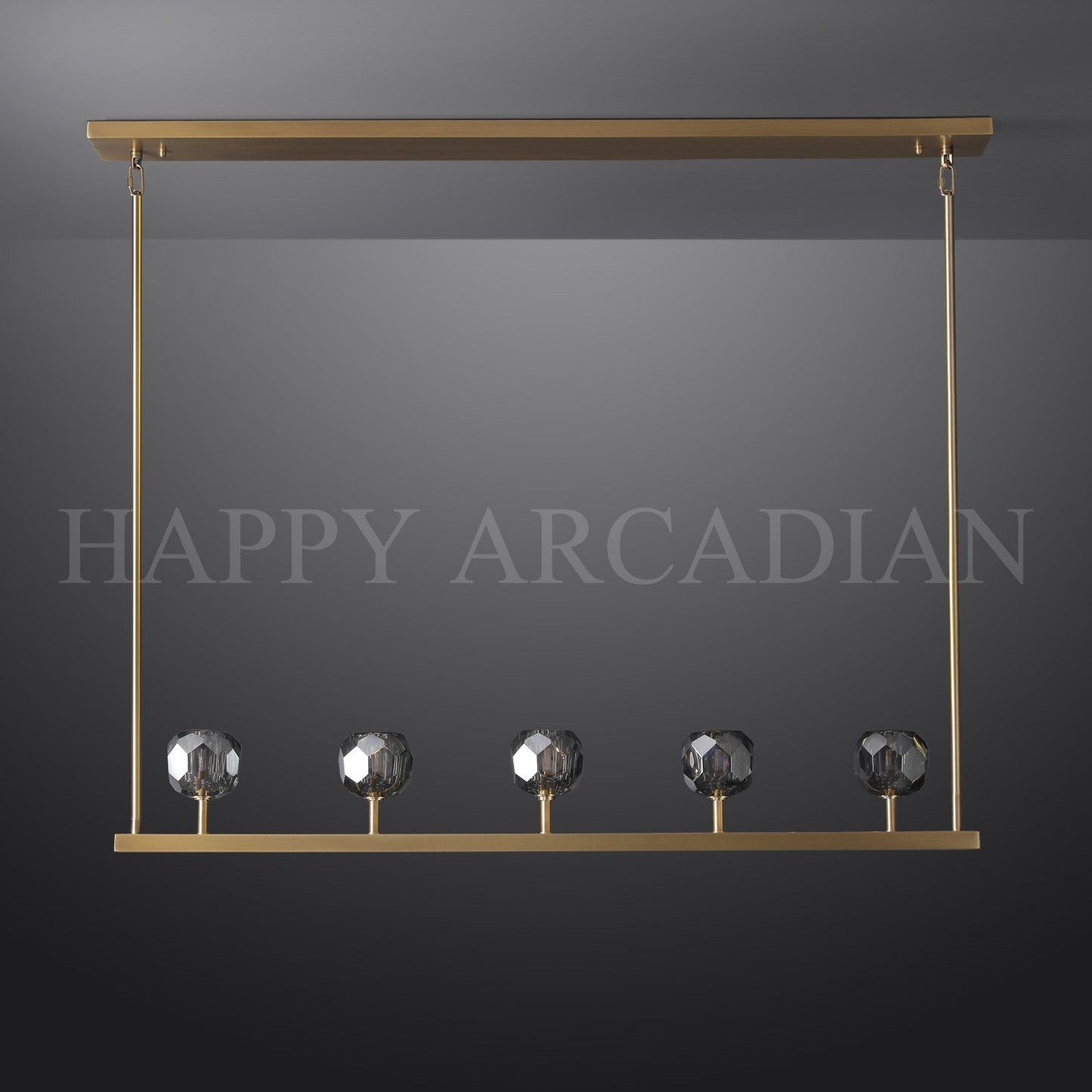 xinyue Bola De Smoke Glass Linear Chandelier 48" for Living room