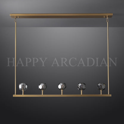 xinyue Bola De Smoke Glass Linear Chandelier 48" for Living room