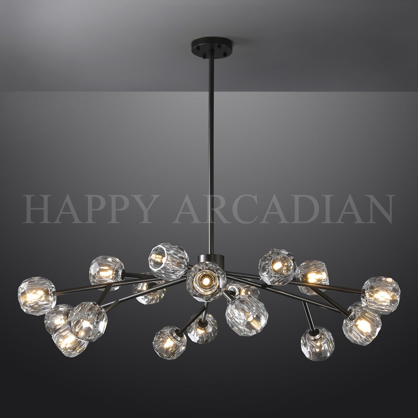 XINYUE Bola De Clear Crystal Round Chandelier 48"