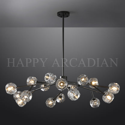XINYUE Bola De Clear Crystal Round Chandelier 48"