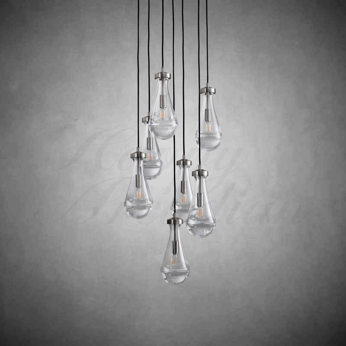 xinyue Lighting  Raindrop Glass Round Chandelier 18"
