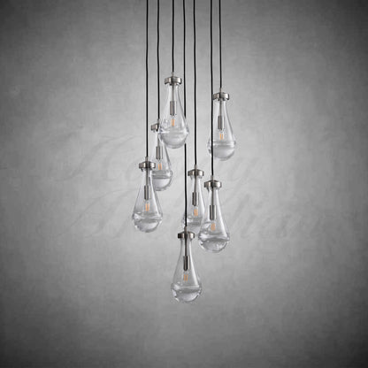 xinyue Lighting  Raindrop Glass Round Chandelier 18"