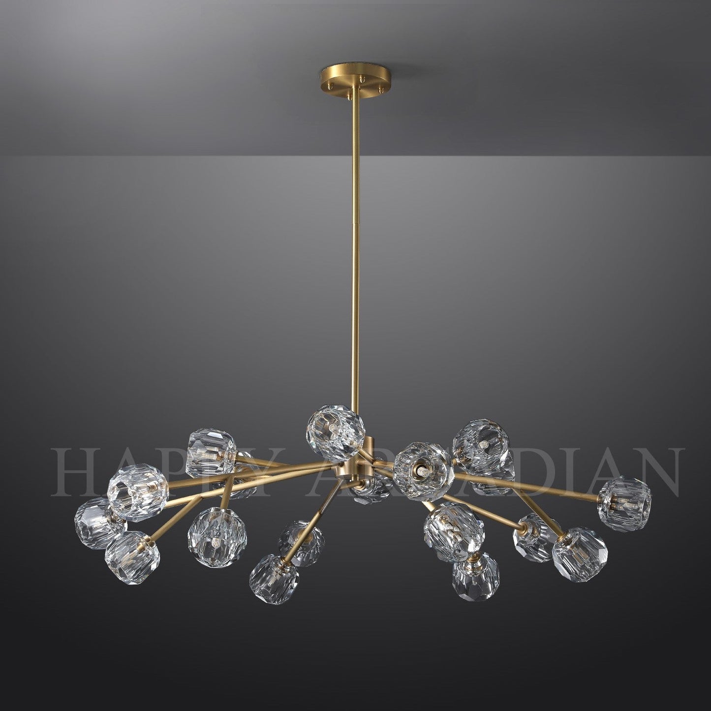 XINYUE Bola De Clear Crystal Round Chandelier 48"